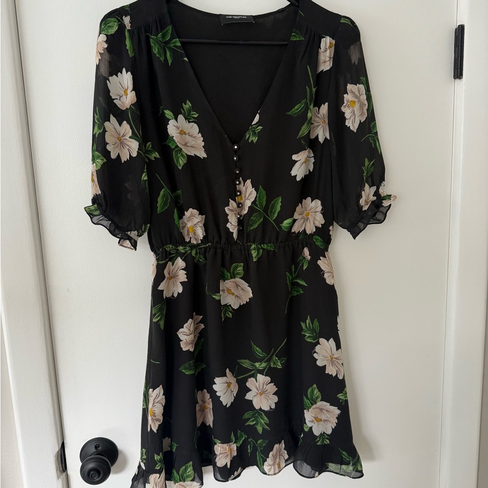 The Kooples Black Floral Mini Dress